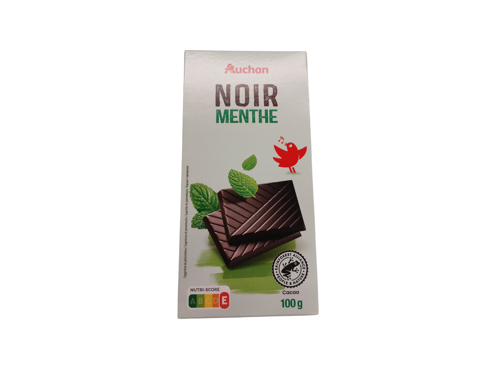 CHOCOLATE NEGRO AUCHAN MENTA 100G