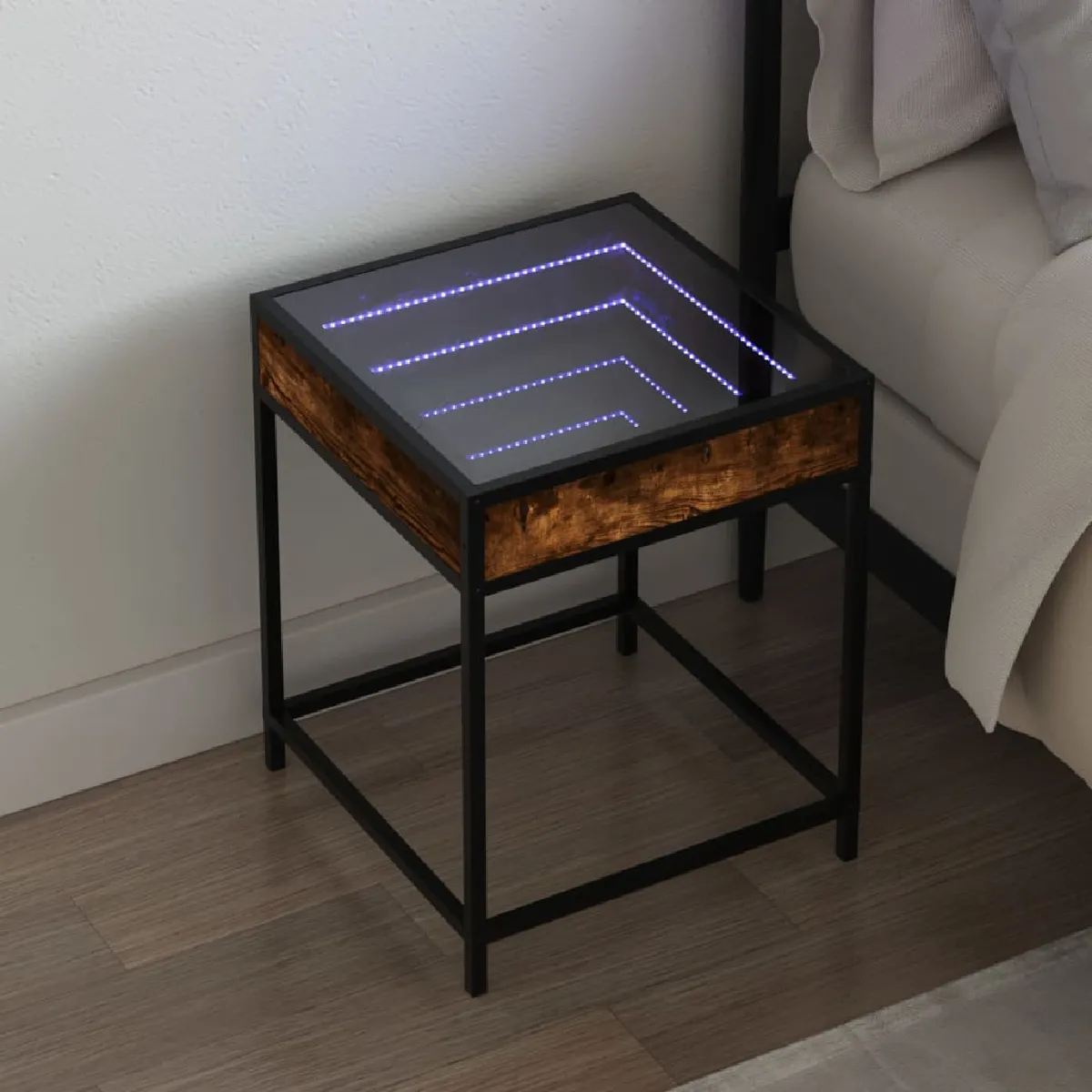 VIDAXL - Table de Chevet avec LED Infini