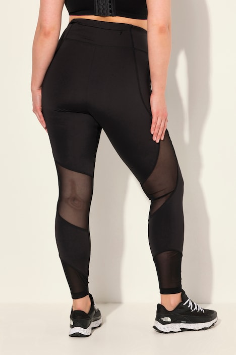 Sport-Leggings, Mesh-Einsätze, Tasche, recycelt