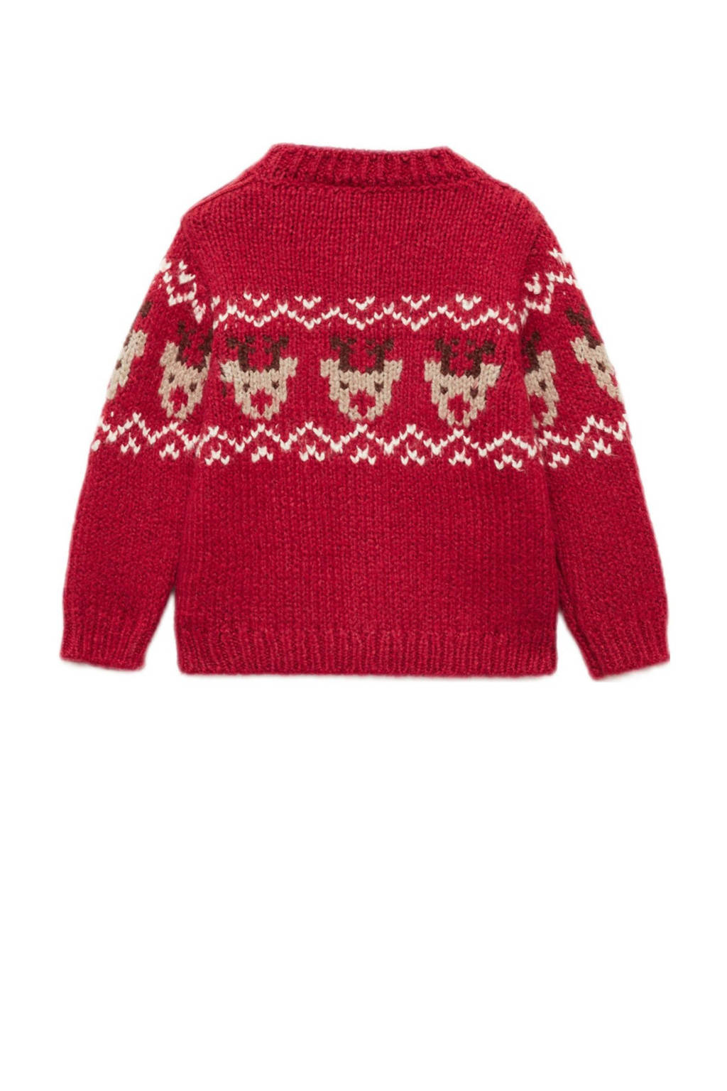 Mango Kids kersttrui rood gebreid