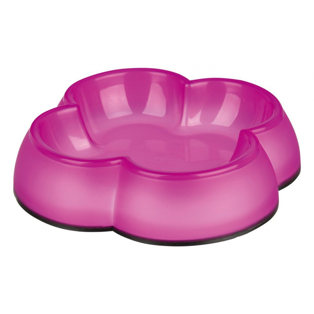 Gamelle plastique forme trèfle 0.25 litre ø 12 cm - coloris divers