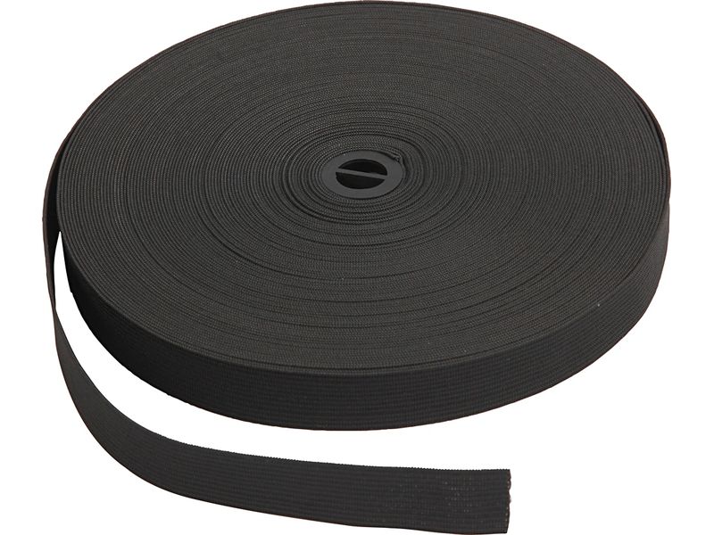 Creativ Company Elastikband 20 mm x 25 m, Schwarz Elastisches Band
