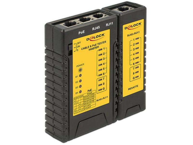 Delock LAN-Tester Master PoE/RJ11/RJ45 Netzwerktester für RJ45 / RJ12 / PoE