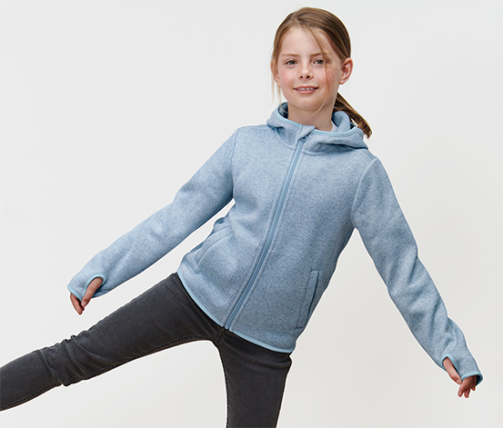 Kinder-Strickfleecejacke, blau