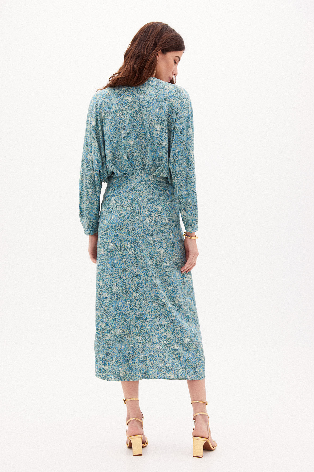 Nora Vestido midi estampado - Verde