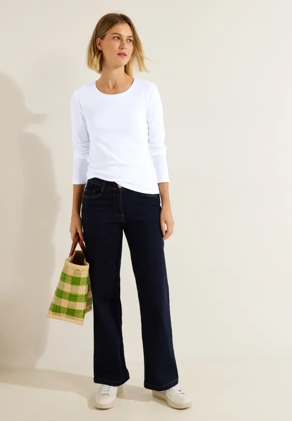 Basic Langarmshirt - White