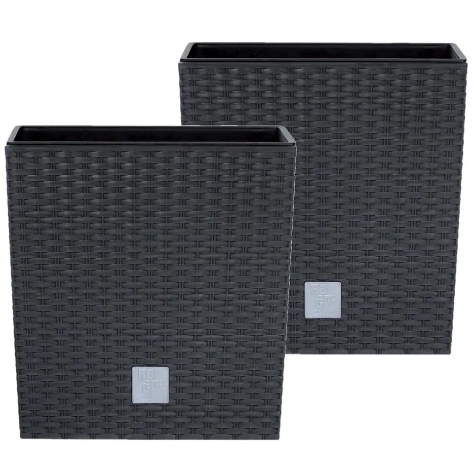 Prosperplast Plantenbak Rato - antraciet - kunststof - 26 cm