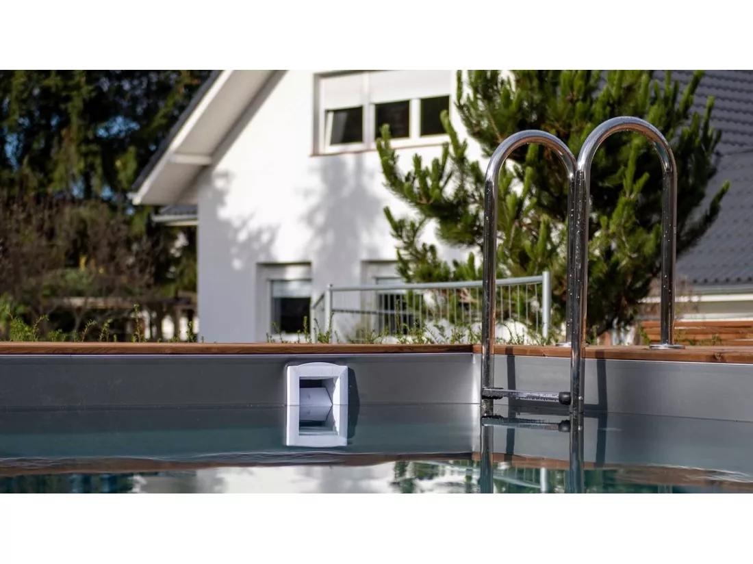 Piscine en bois 8,20x5,20 - H.1,45 m - avec filtration et coffre - BAS759OSPI+SZA - ALTANKA