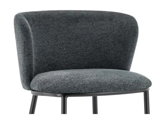 Chaise de comptoir 'Arthus' Tissu Gris foncé, dimensions : H88.5 x L53 x P50.5 cm