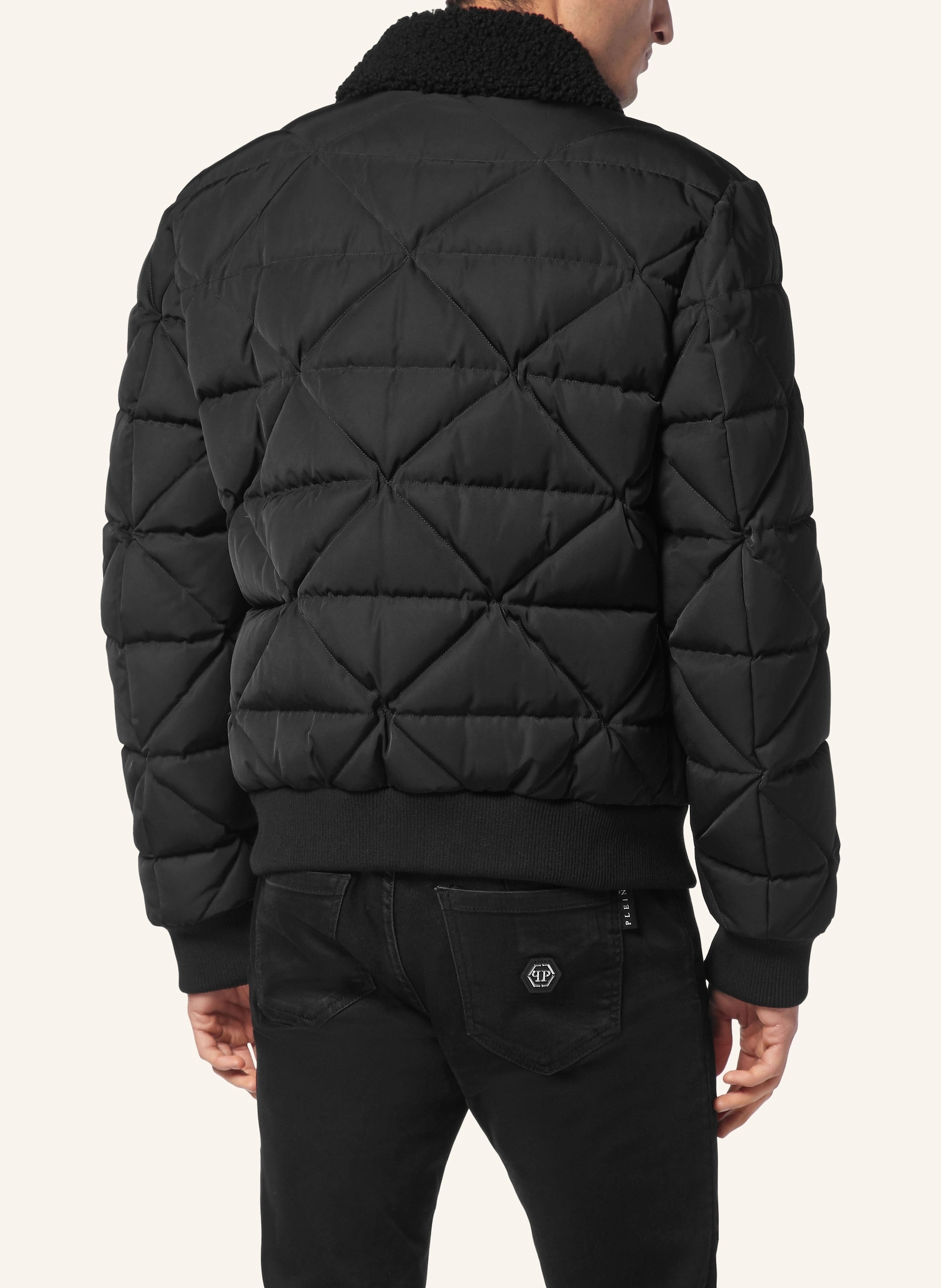 PHILIPP PLEIN Daunenjacke mit Lammfell