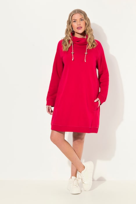 Sweatkleid, Stehkragen, Langarm, Taschen