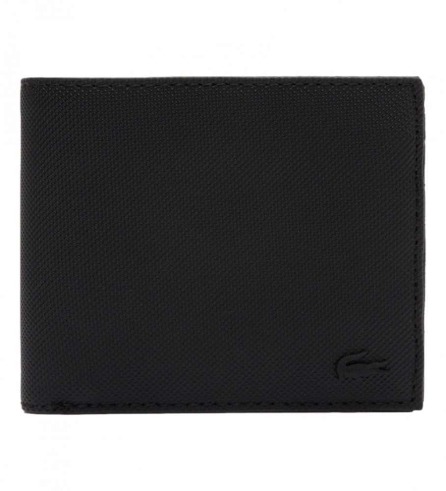 Carteira Lacoste M para notas e moedas, preta