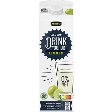 Jumbo Drinkyoghurt Limoen 0% Vet 1 L