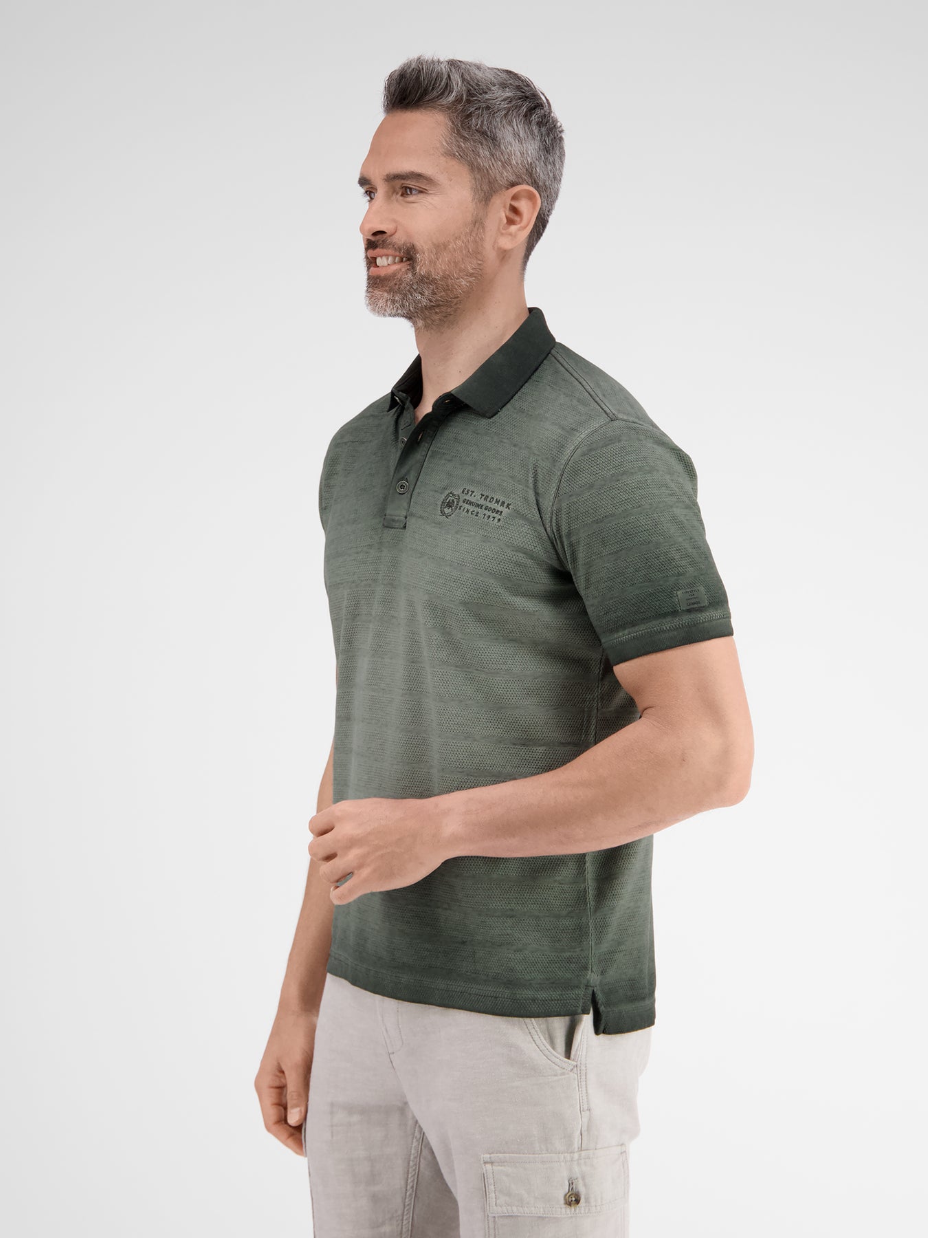 Poloshirt, gestreift in Strukturqualität