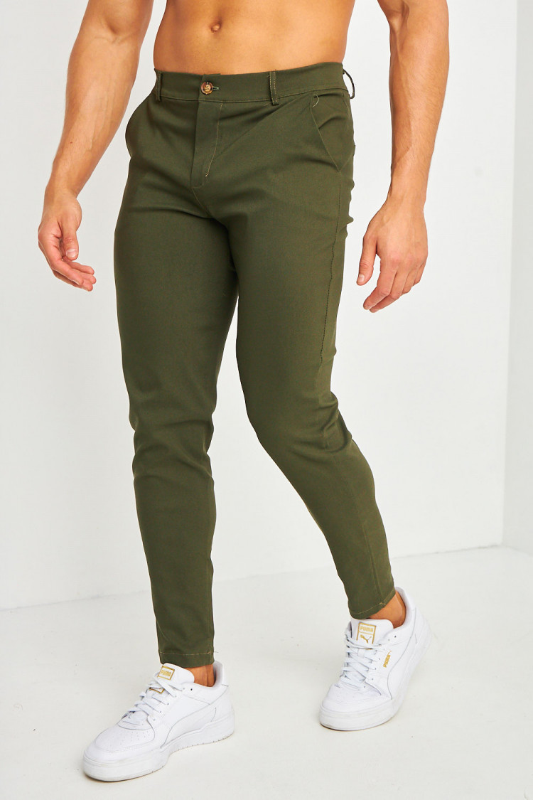 Pantalon chino kaki