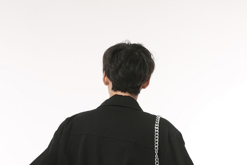 FAERIS - Effen overhemd met knoopjes / Hoge taille, wijde broek