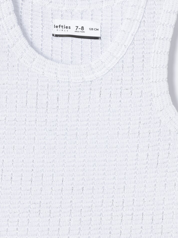 Vestido de malha com corte brilhante - Branco