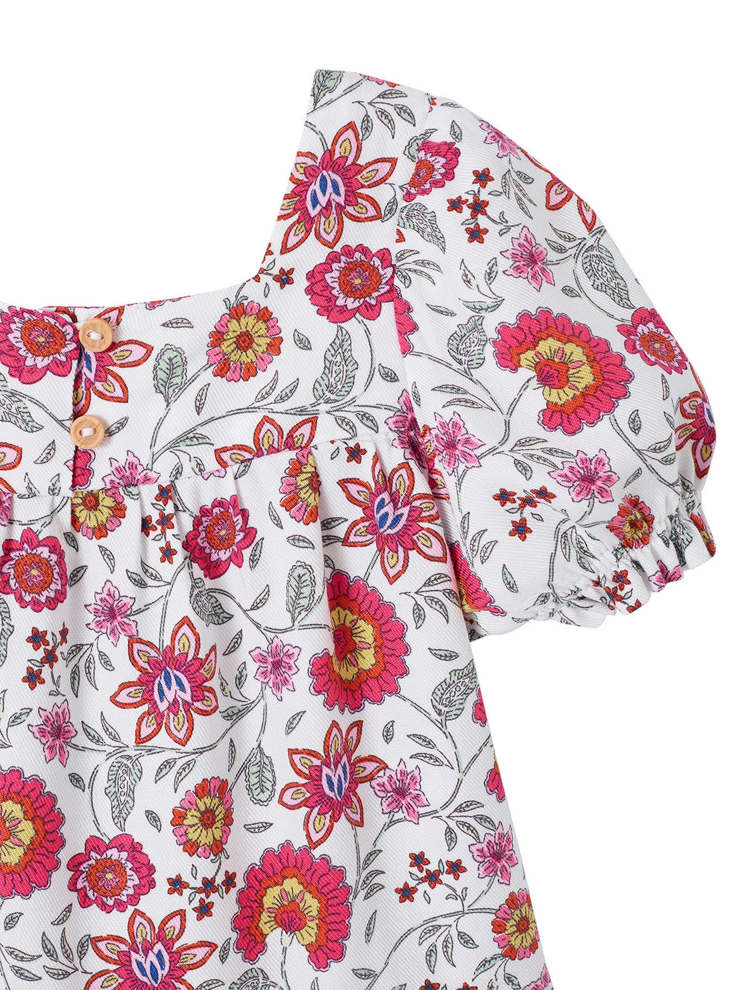 Vertbaudet Baby Kleid mit Blumen wollweiß