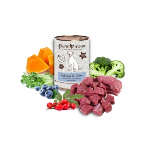 Ração úmida Puromenu sabor veado para cães.