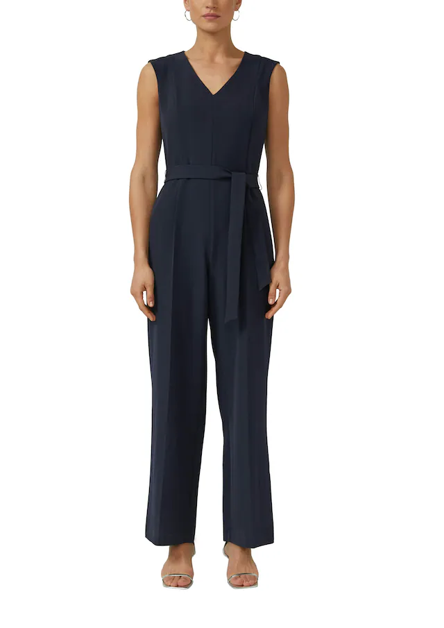 s.Oliver BLACK LABEL Overall mit V-Ausschnitt, mit Gürtel