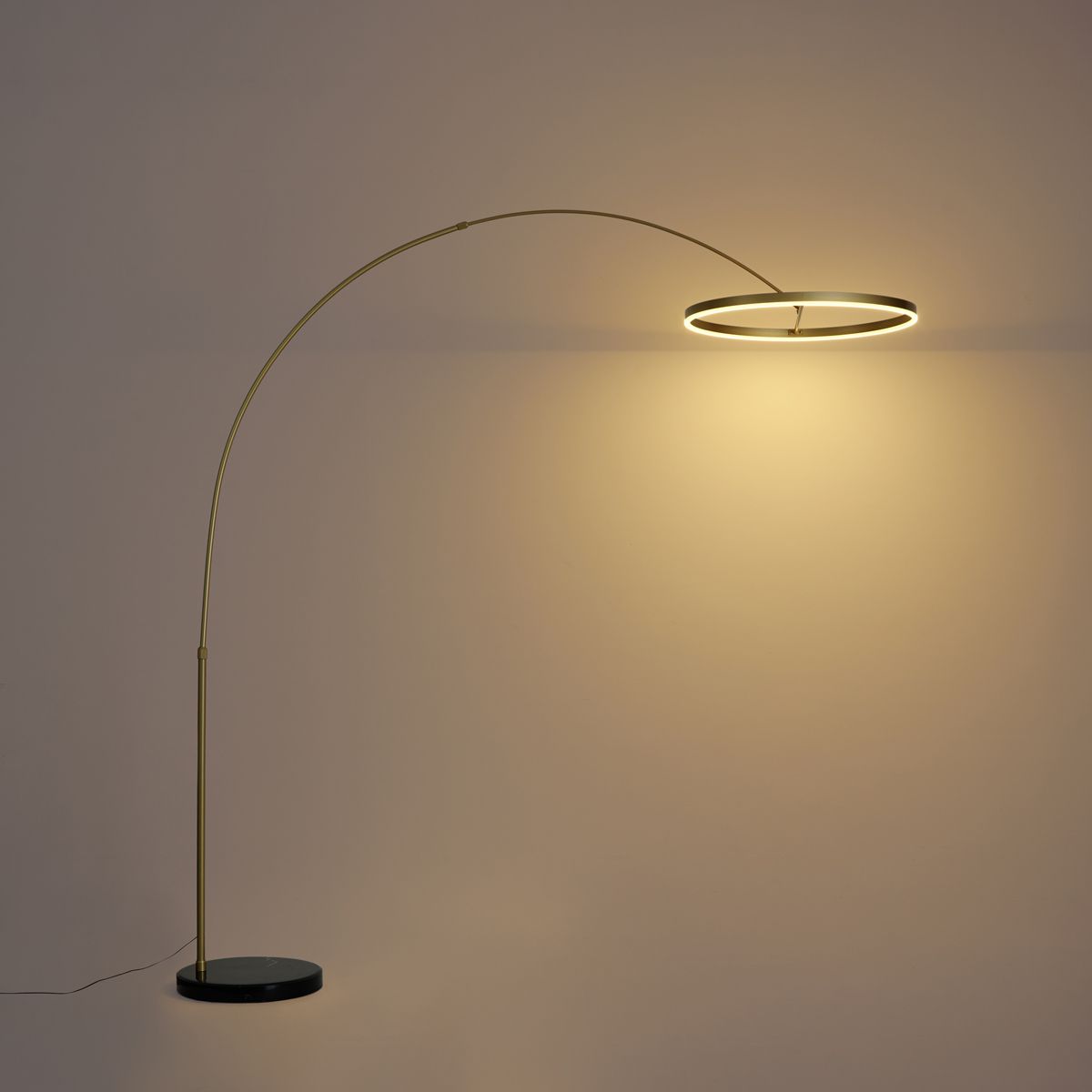 Design booglamp zwart incl. LED 3-staps dimbaar - Anello