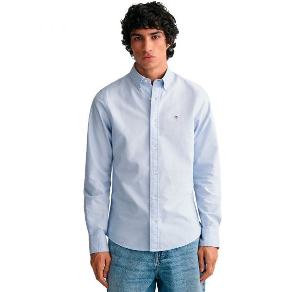 Gant para Homem Camisa Oxford de Corte Justo Azul S