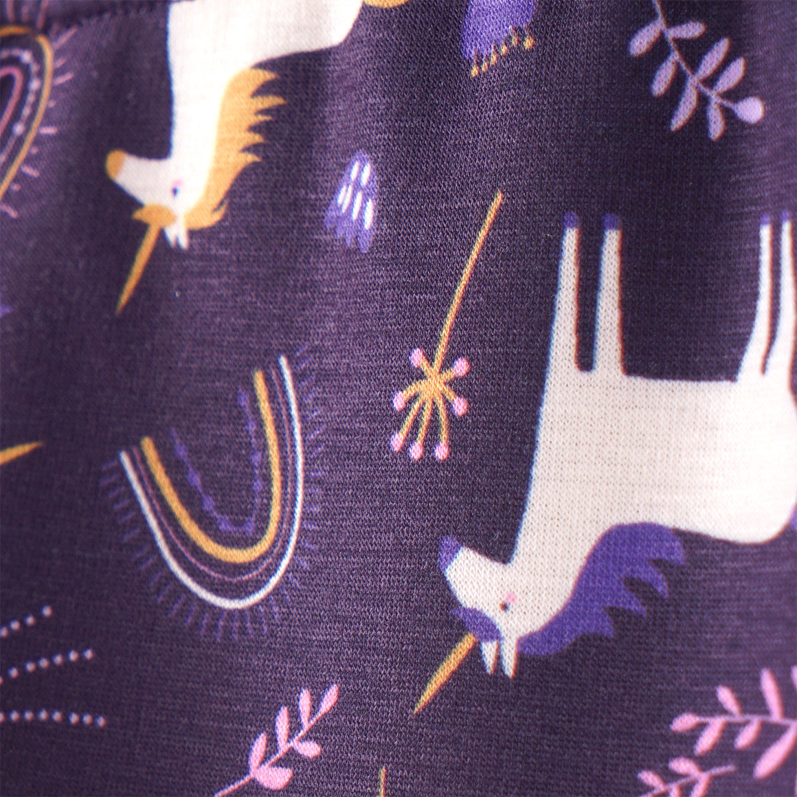 Yigga Mädchen Thermo-Leggings mit Einhorn-Print dunkellila