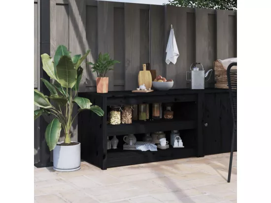 Armoire de cuisine d'extérieur noir 106x55x64cm bois pin massif