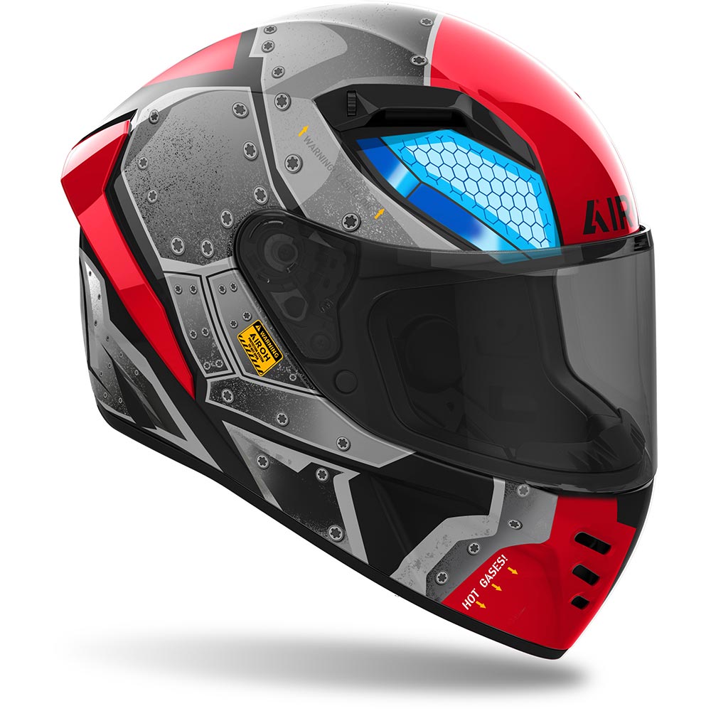 Airoh - Casque Connor Bot Gris brillant / Noir / Rouge