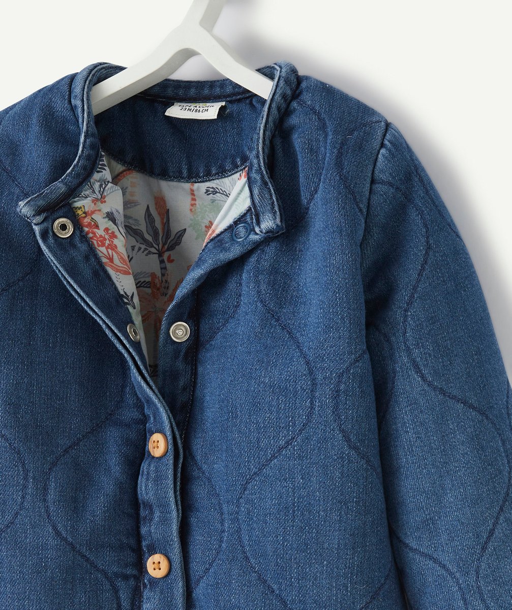 GILET TYPE VESTE MATELASSÉE BLEU JEAN LESS WATER BÉBÉ FILLE