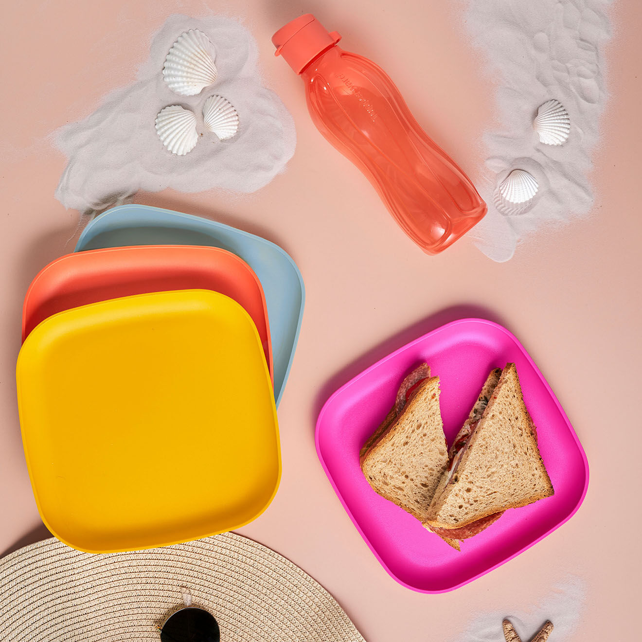 Tupperware 4 Assiettes Eco Plein Soleil multicolores - 20.3x2x20.3  cm