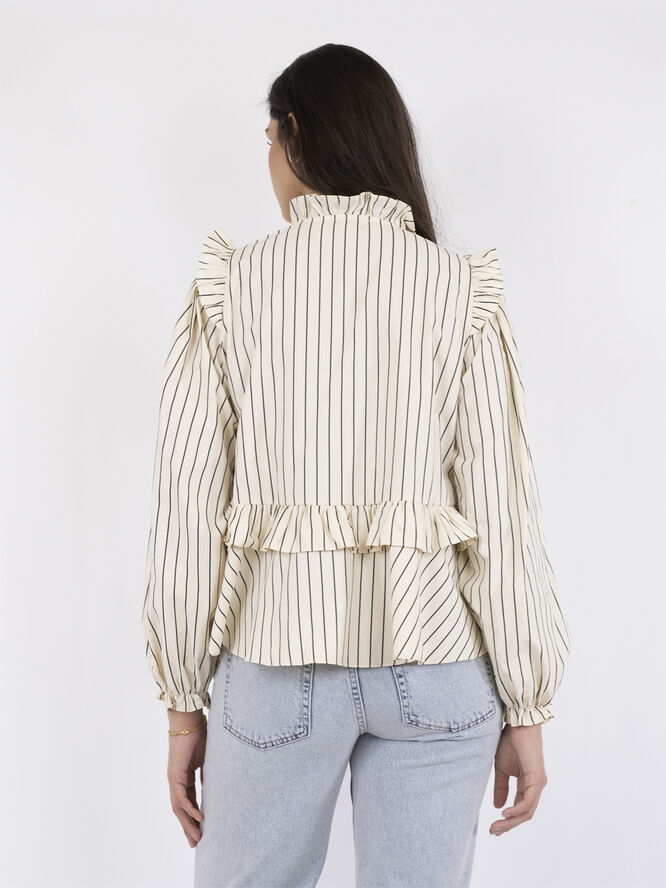 Neo Noir Hawaii Stripe Blouse Creme