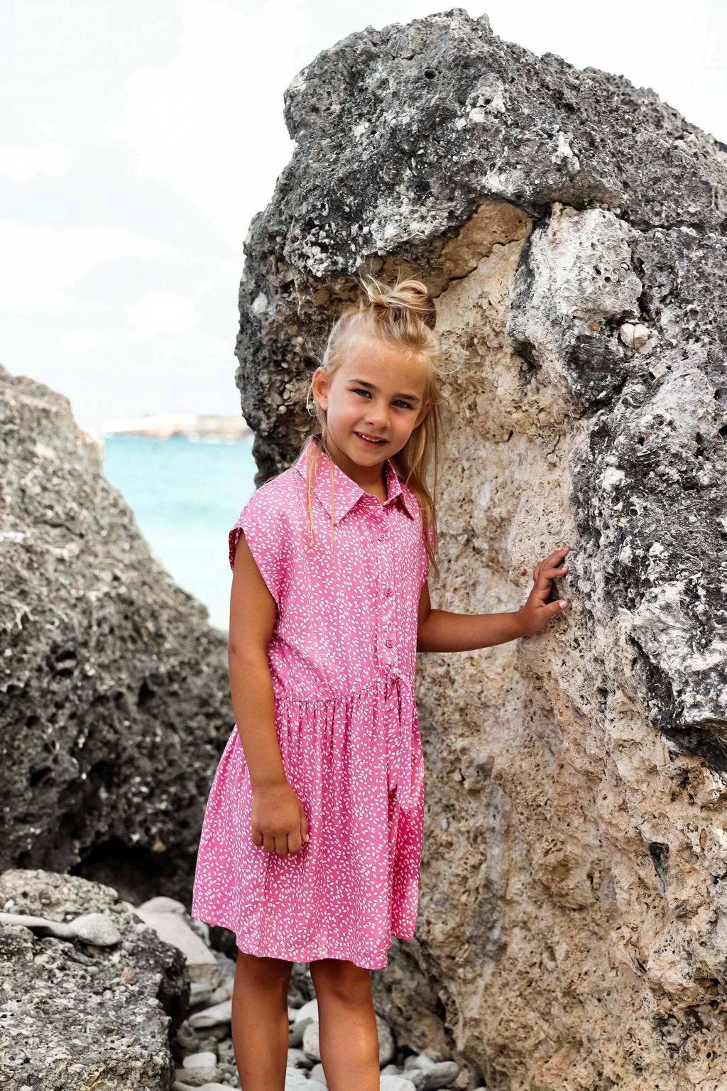Quapi blousejurk BAYAN met all over print roze