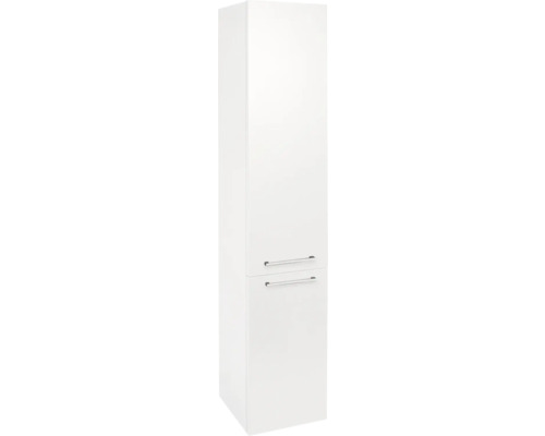 Somero hoge kast, hoogglans wit, hoogte 150 cm, breedte 30 cm, links of rechts te monteren