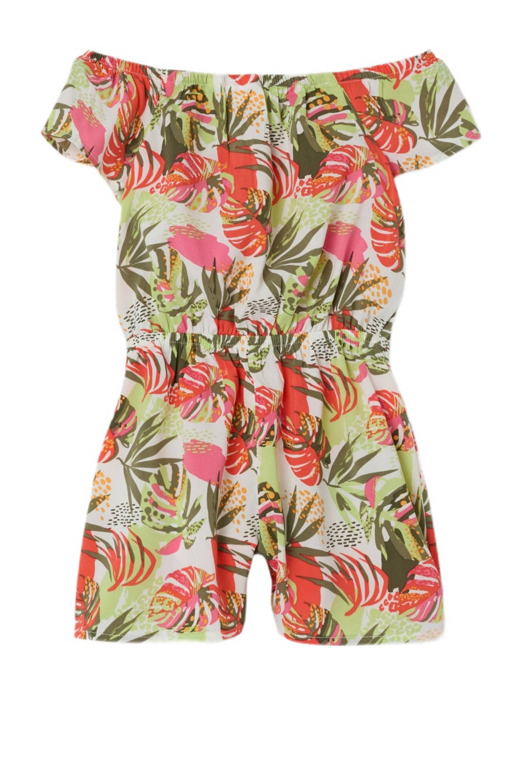 NAME IT gebloemde playsuit NMFVINAYA groen/rood/wit