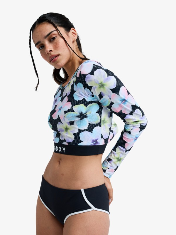 Roxy Active Lycra manches longues cropped Noir Femme