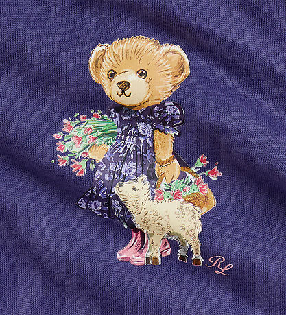 Polo Ralph Lauren Sweatkleid m. Bloomers - Lila m. Kuscheltier