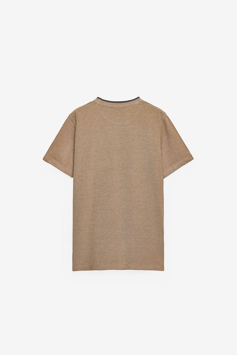 T-SHIRT EM PIQUET EFEITO OXFORD