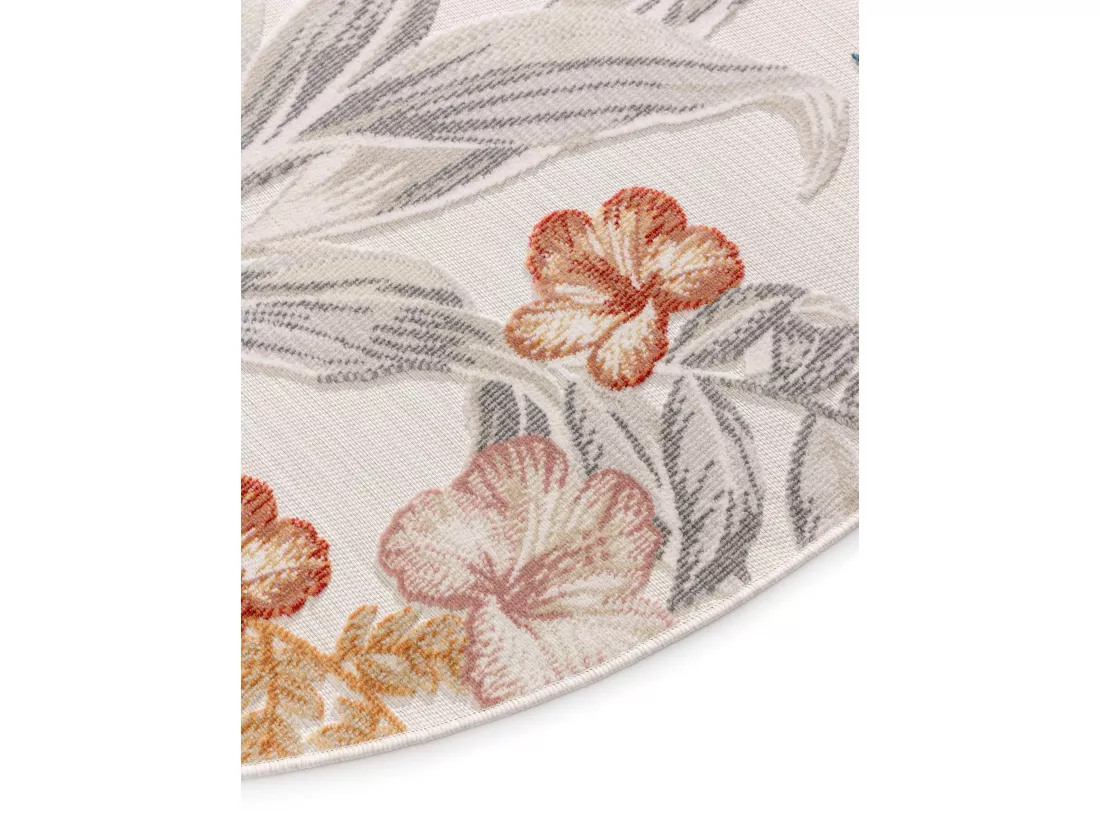 Tapis d'extérieur & intérieur Flora Multicouleur ø 200 cm rond