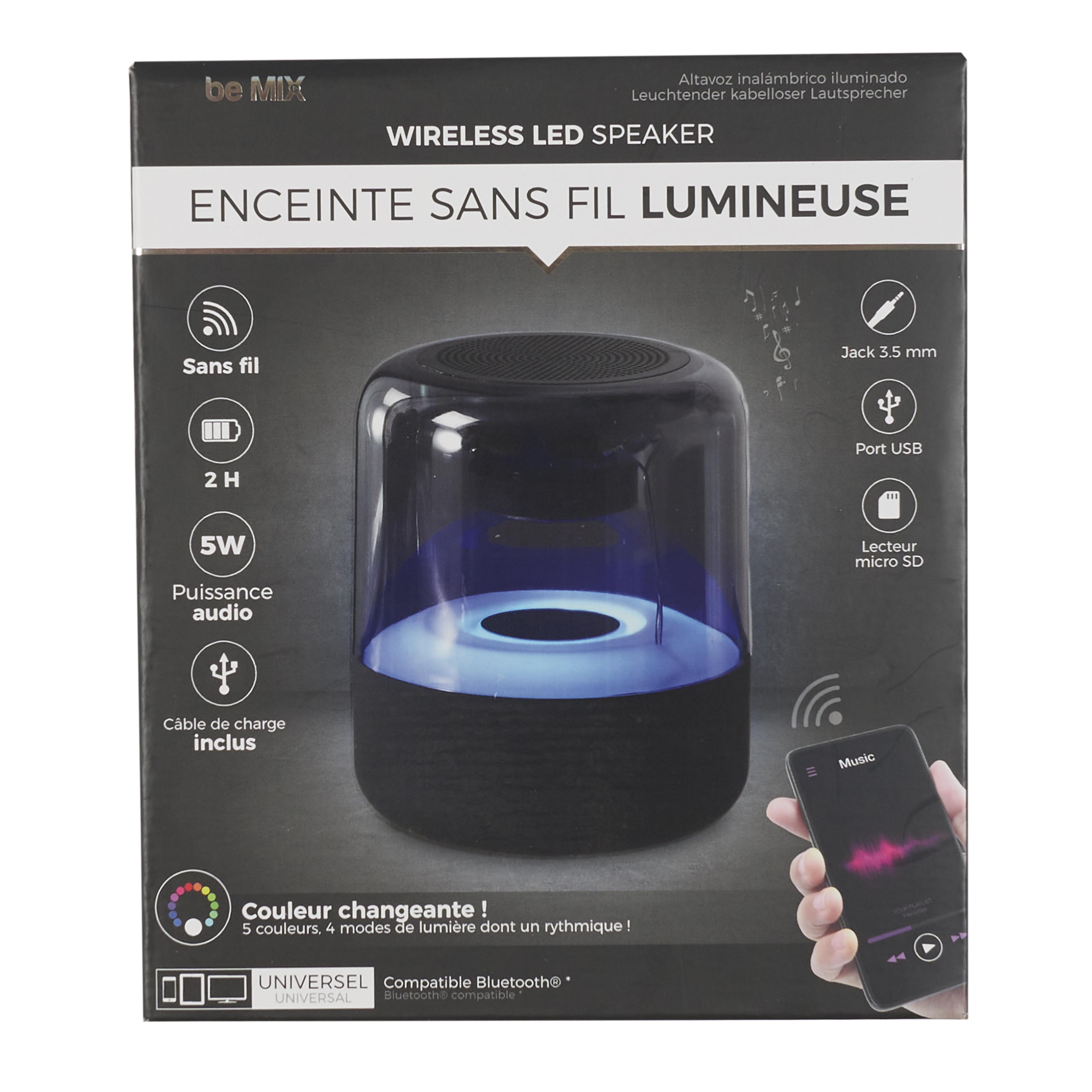 ENCEINTE SANS FIL LUMINEUSE 5W