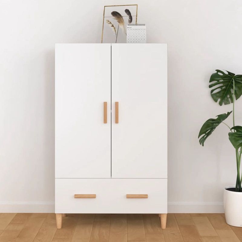 vidaXL - Hoge Kast - Hout - Sonoma Eikenkleurig - 2 Deuren - 1 Lade