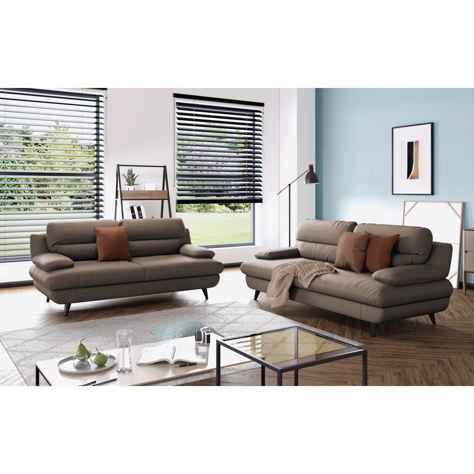 2.5er-Sofa Pike Leder cocao