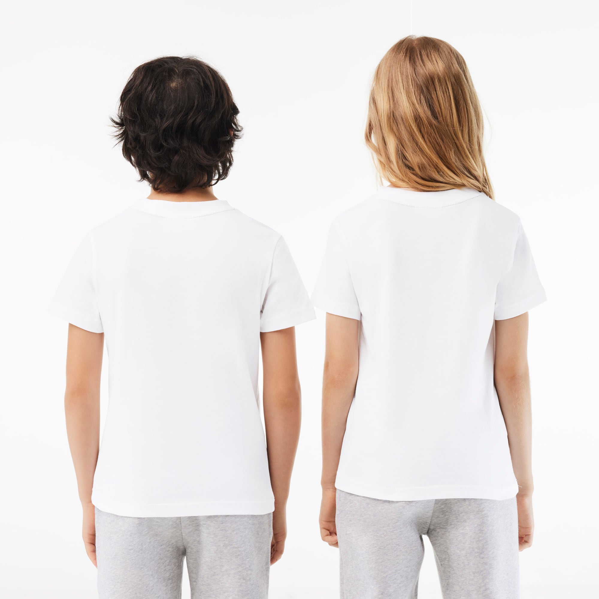 T-shirt uni en jersey de coton T-Shirts & Chemises - Blanc - Lacoste - Enfant