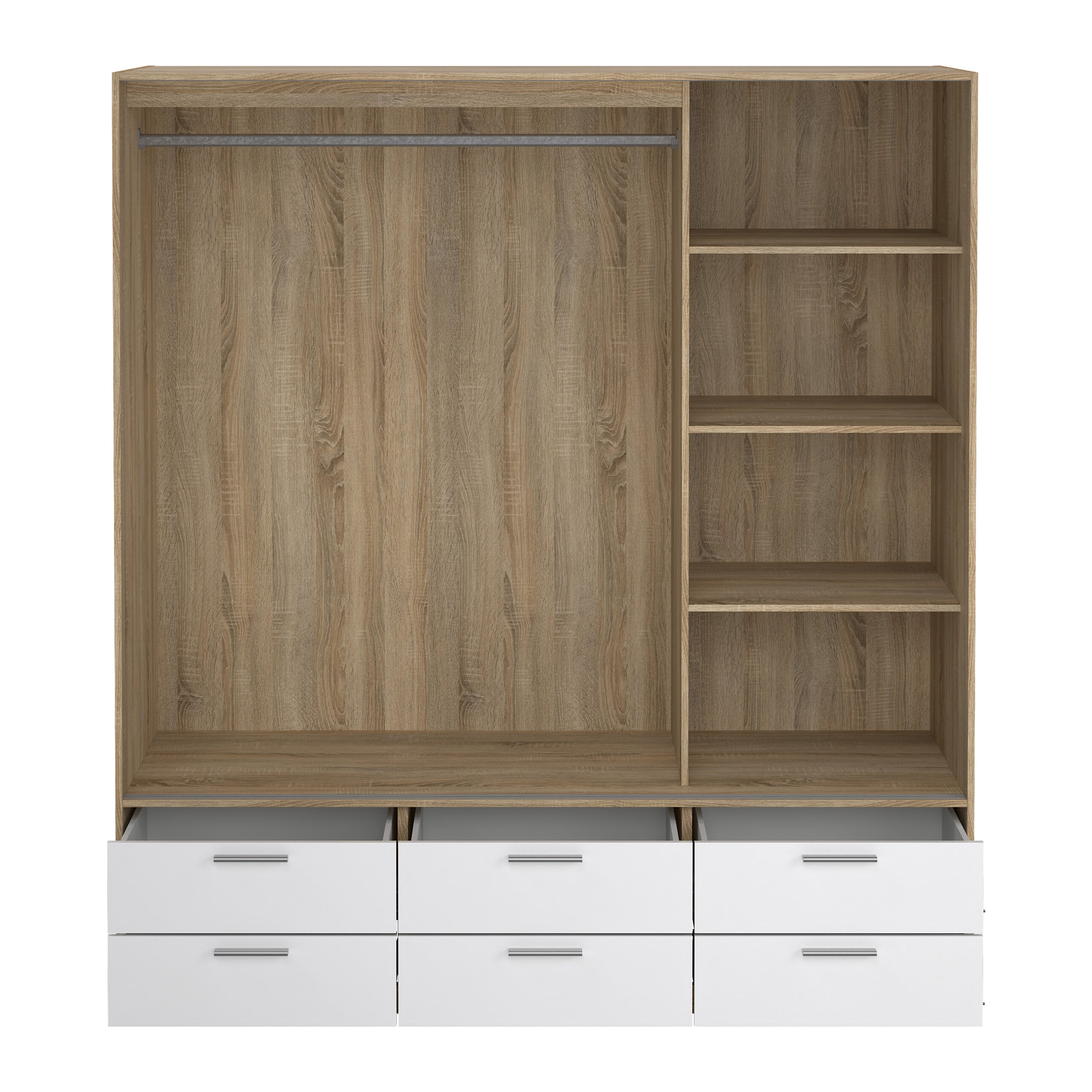 by fonQ basic Slim Kledingkast - B 181,4 cm - Glossy Wit