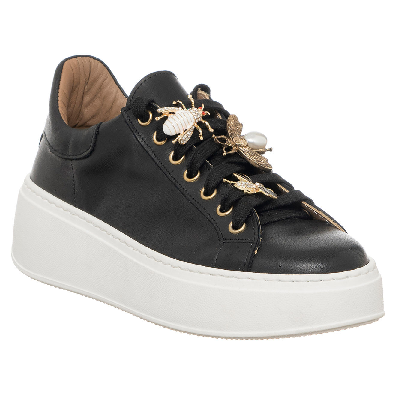 Loretta Pettinari Sneakers en Cuir Gabrielle noires