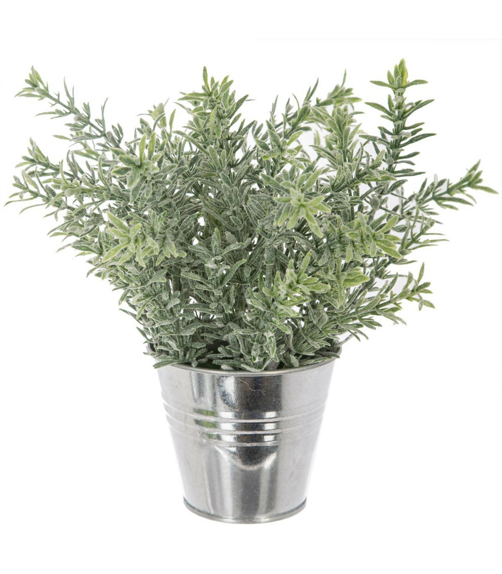 Plante artificielle pot en zinc h 25 cm