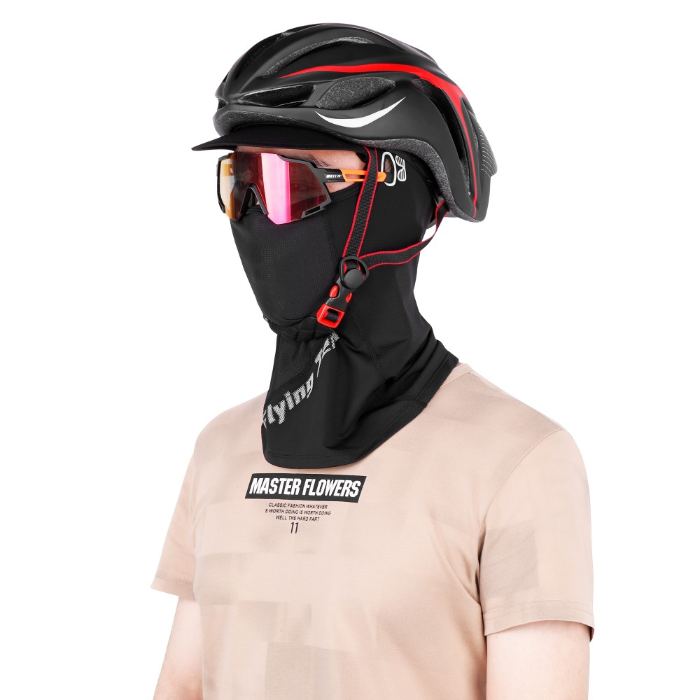 Ski Sturmhaube Motorrad Halstuch Kälte   UV Gesichts Schutzmaske mit Cap - Schwarz