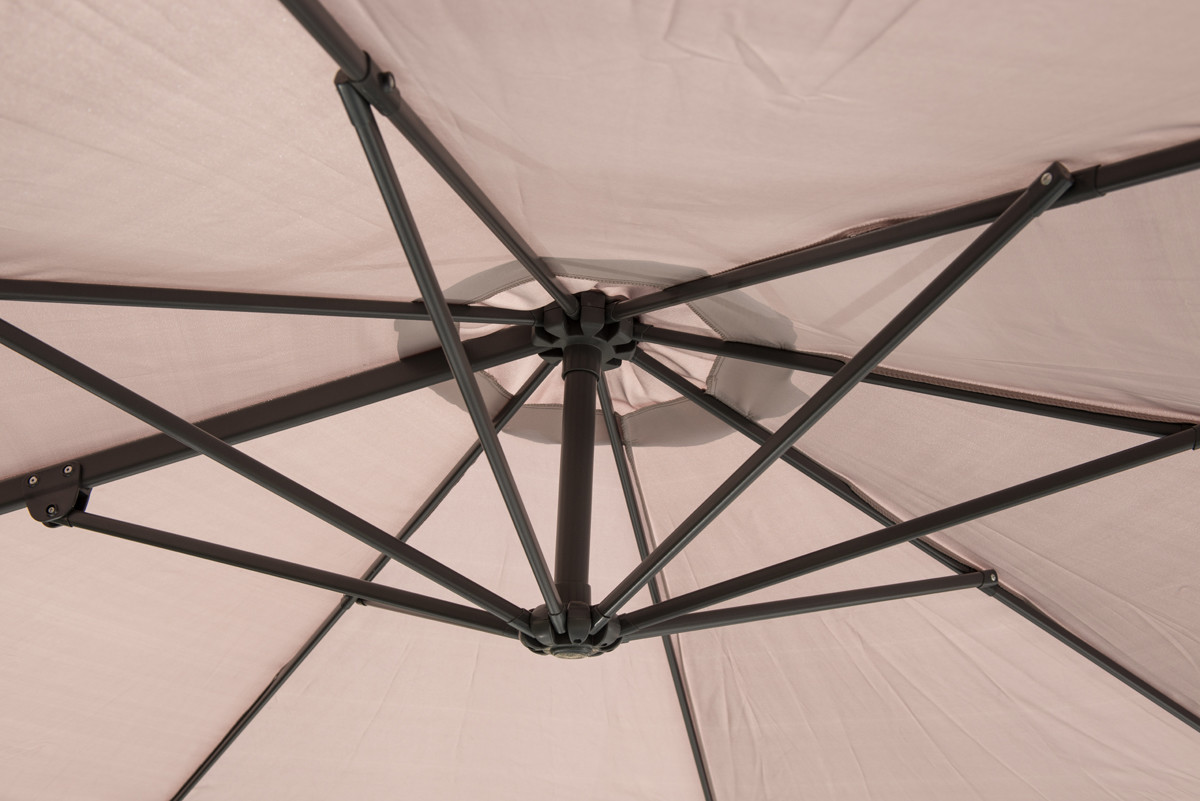 Garden Impressions Hawaii S d. grijs - taupe ronde zweefparasol