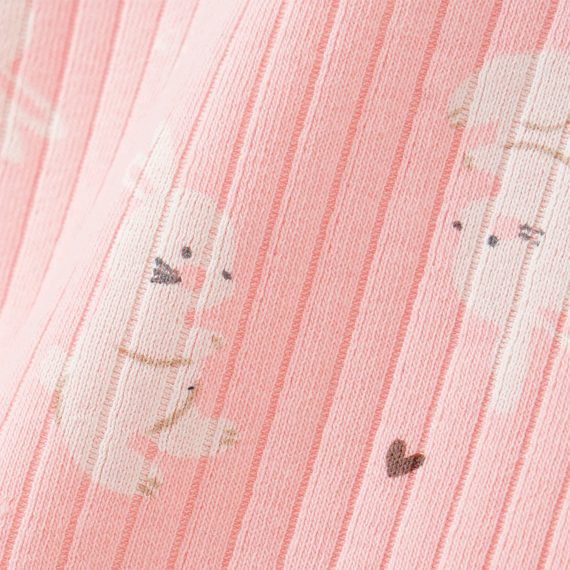 Topomini Baby Schlafanzug mit gerippter Struktur rosa / weiss
