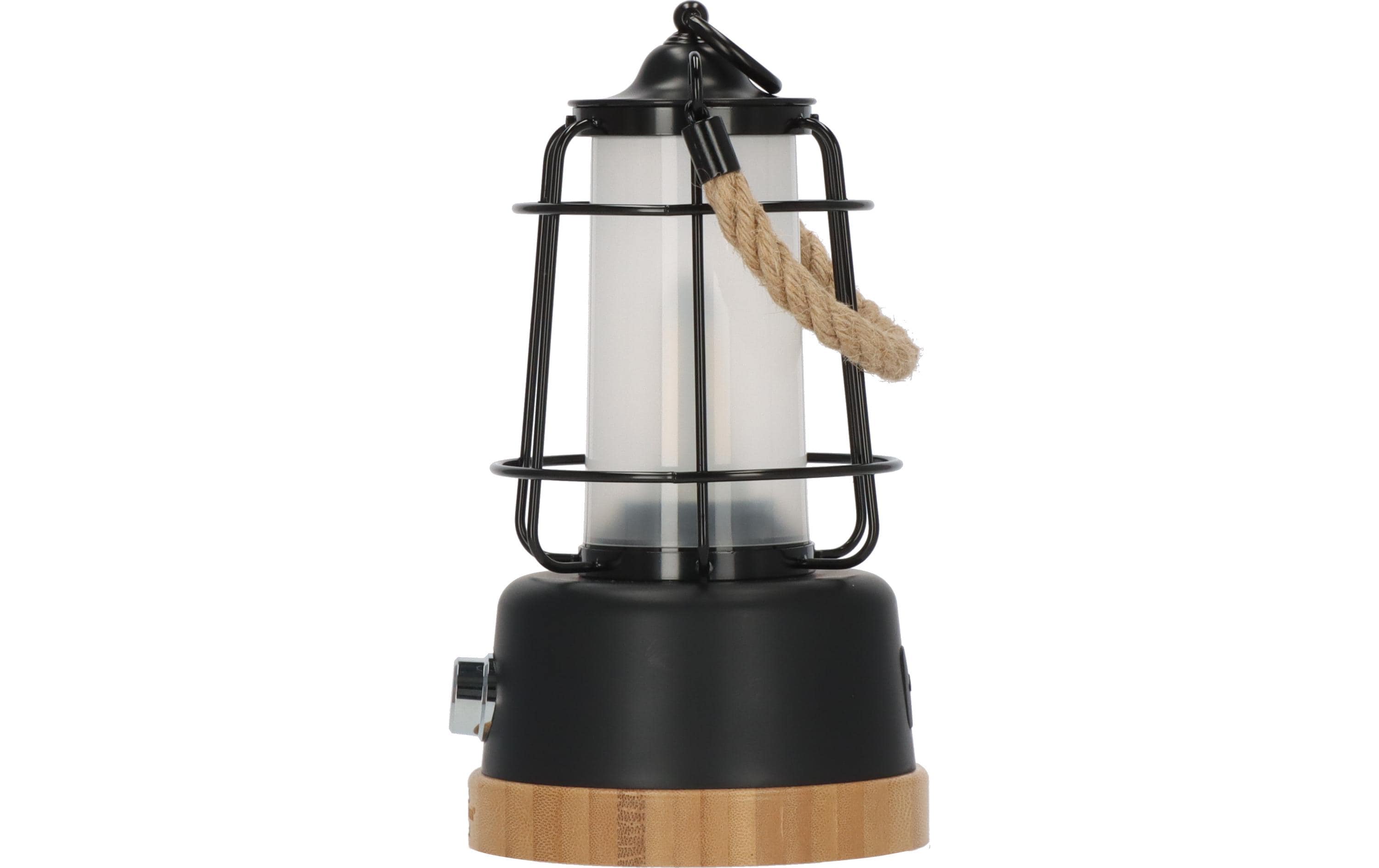 Campinglampe CAL 1 AkkuOutdoor Lampe mit Hanfseil und Bambussockel